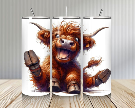 Gourde Tumbler isotherme - Vache Highland rigolote