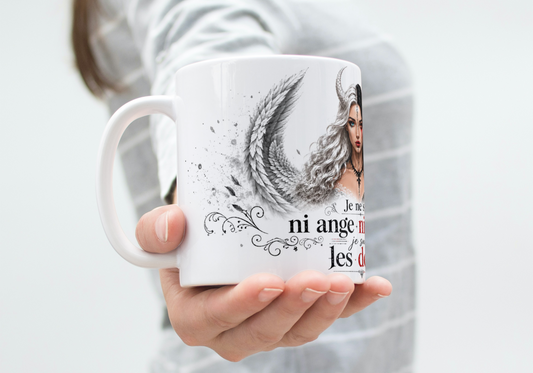 Mug « Ni Ange Ni Démon… Je Suis Les Deux » – Élégance Mystique (A&C My Créa)