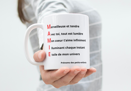 Mug "Poème en acronyme pour Mamie"