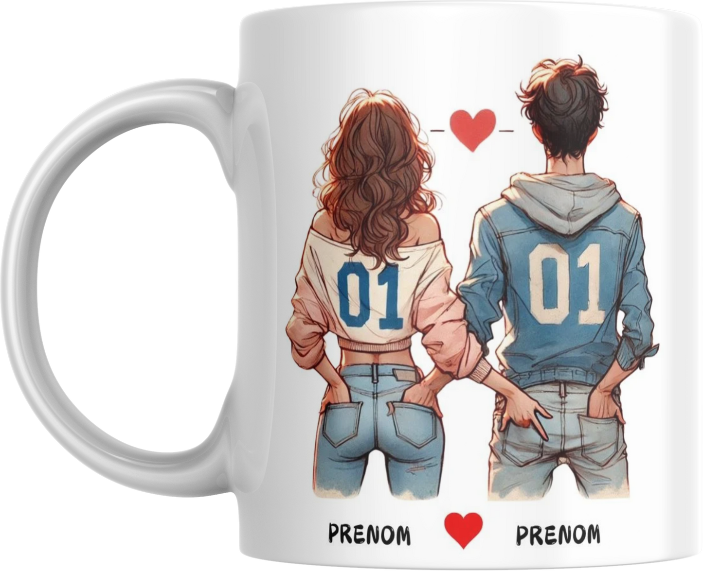Tasse zum Valentinstag für Paare mit Vornamen „Der Valentinstag ist mir egal, ich liebe dich jeden Tag“