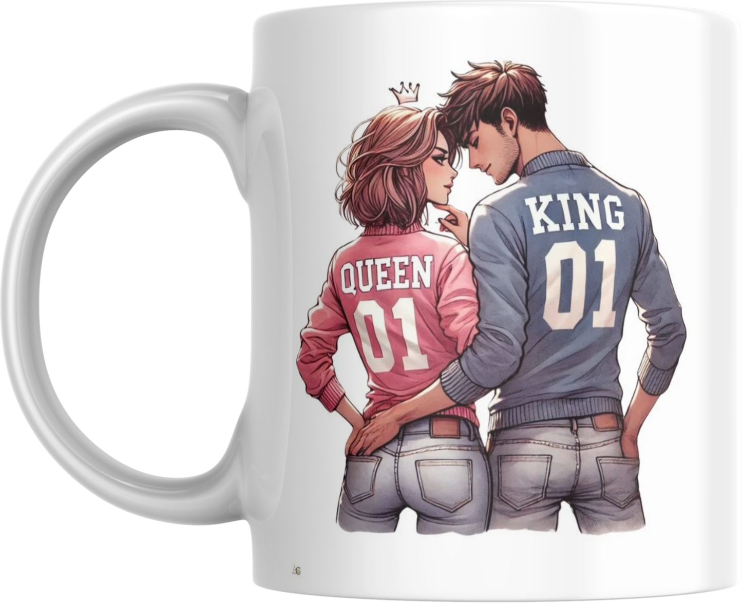 Königin und König Valentinstagstasse „Der Valentinstag ist mir egal, ich liebe dich jeden Tag“