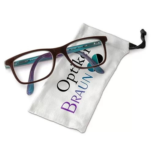 Soft White Velvet Pouch with Black Cord - "Without me, it's artistic blur"