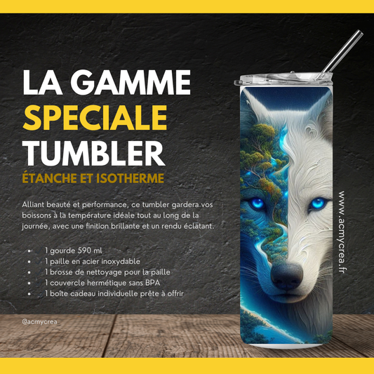 Gourde Tumbler isotherme - Loup mystique