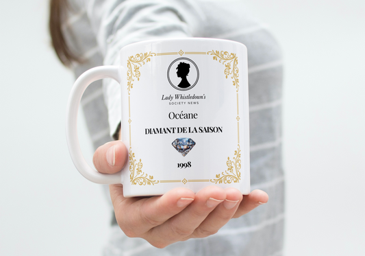 Mug Personnalisé Diamant de la Saison Prénom Année (A&C My Créa)