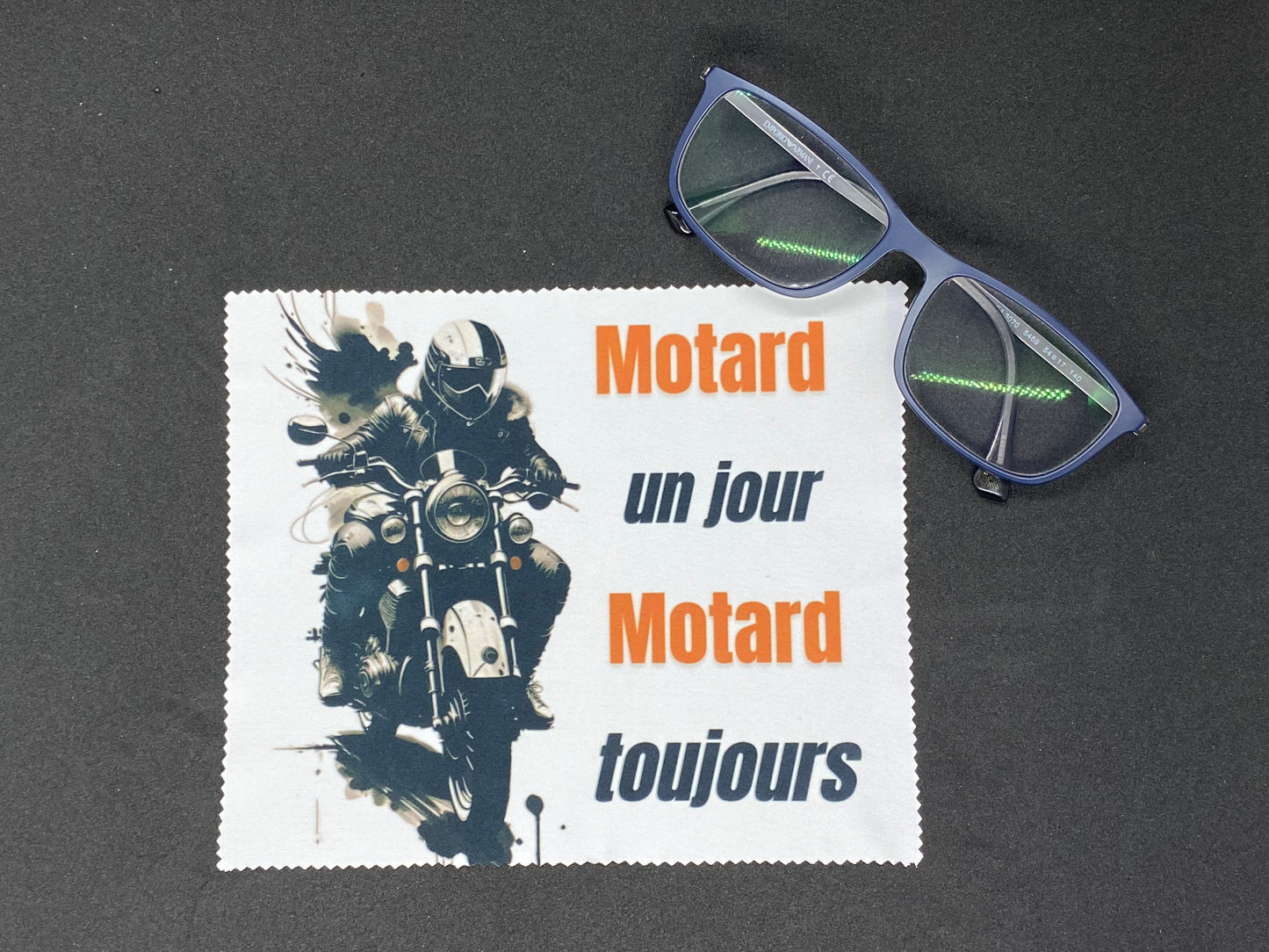 Microfasertuch für Display und Brille "Einmal Biker, immer Biker"