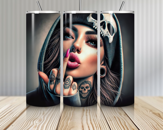 Tumbler Dark Girl Tattoo – Attitude Rebelle - Blonde ou Brune (A&C My Créa)