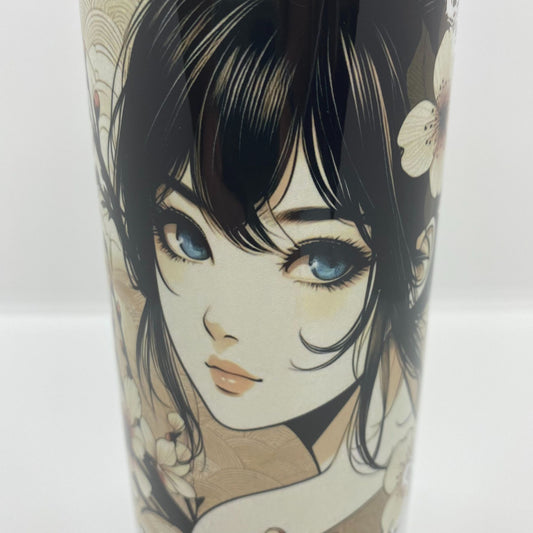 Gourde Sport Aluminium 750 ml - Une Femme et les fleurs de cerisier