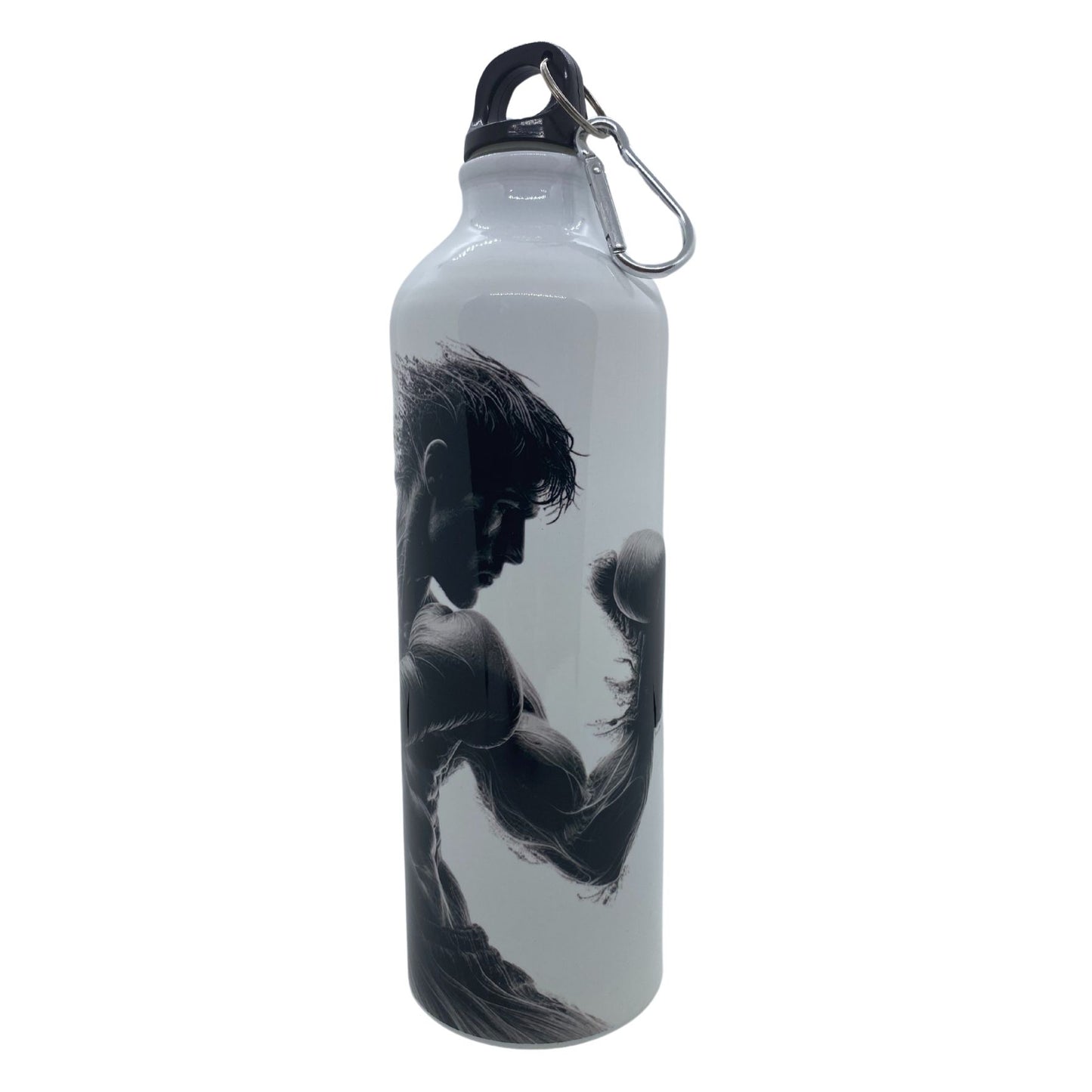 Gourde Sport Aluminium 750 ml - Boxer sportif noir et blanc