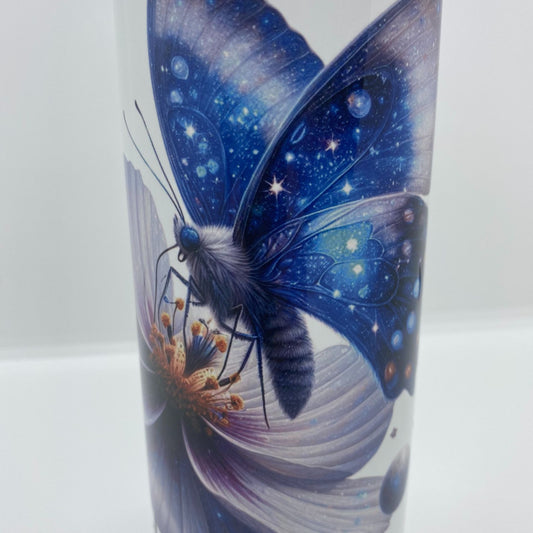 Gourde Sport Aluminium 750 ml - Papillon bleu sur fleur