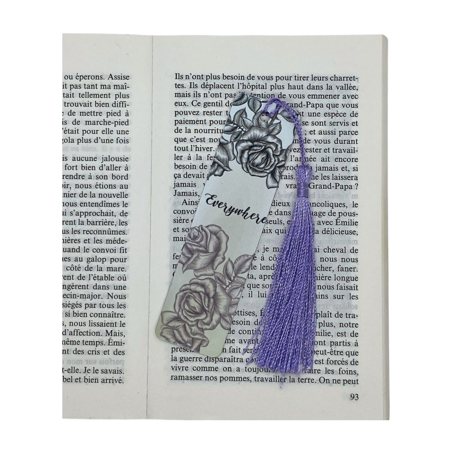 "Hummingbird and flowers" aluminum bookmarks