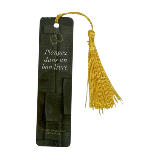 Marque-pages aluminium "Plongez dans un bon livre"