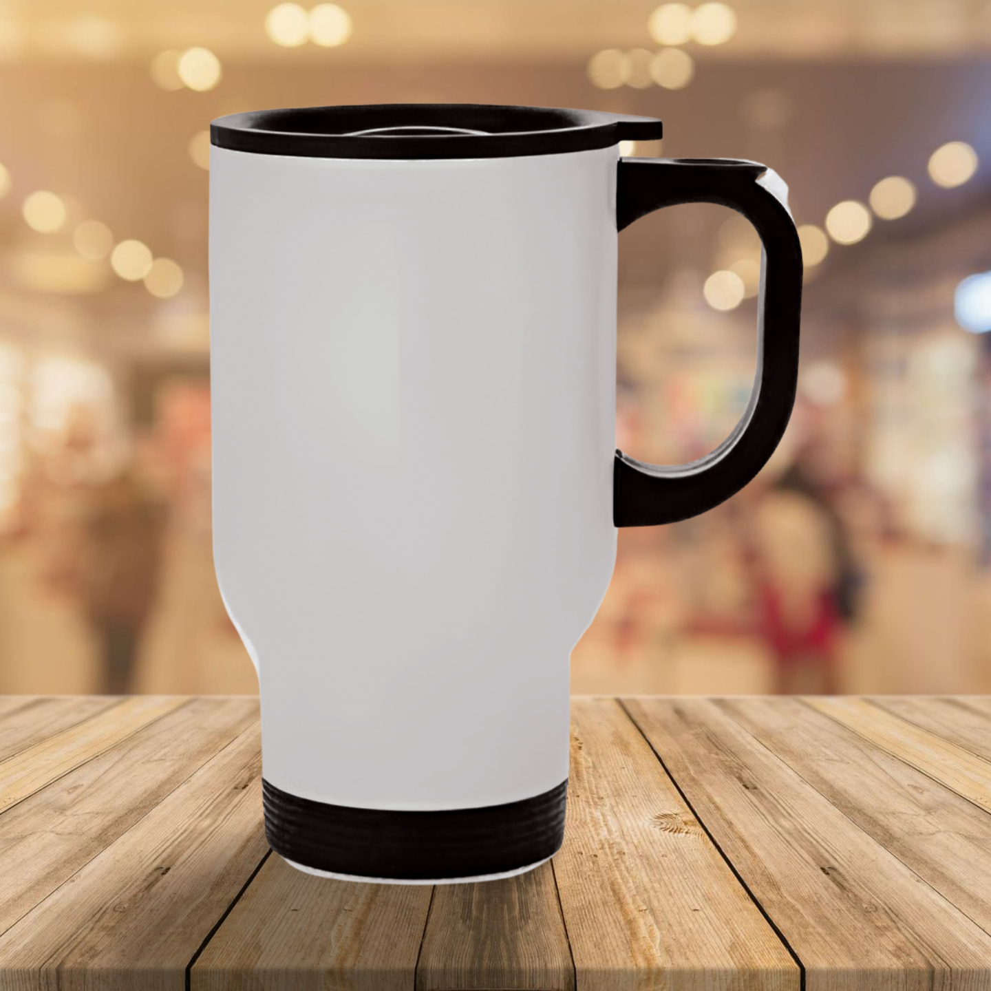 Thermosbecher - isoliertes Aluminium 450 ml "Kuh - Milch ist los, es ist Kaffeezeit!"