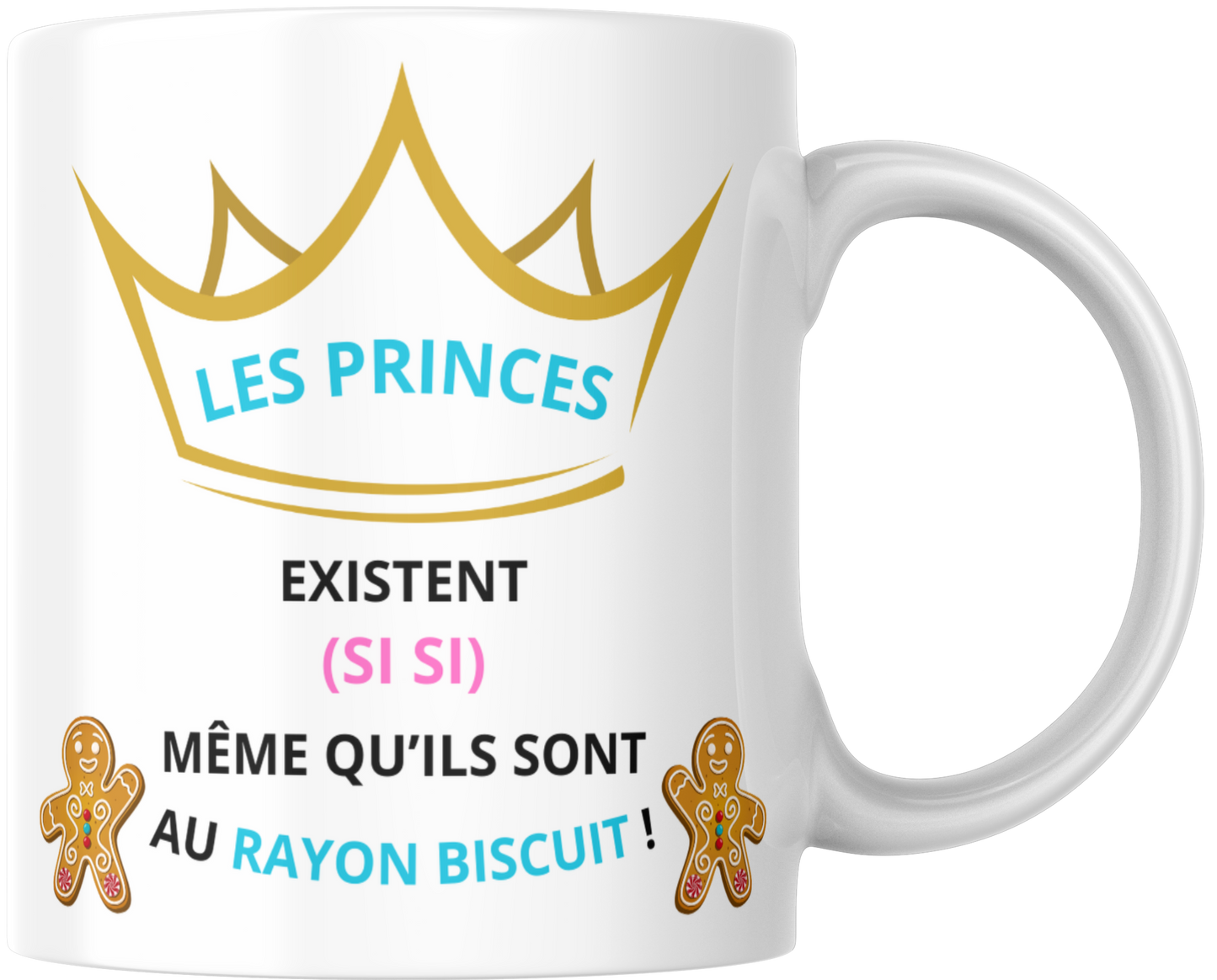 Humorvolle Tasse „Prinzen gibt es, ja, ja, die gibt es sogar in der Keksabteilung“