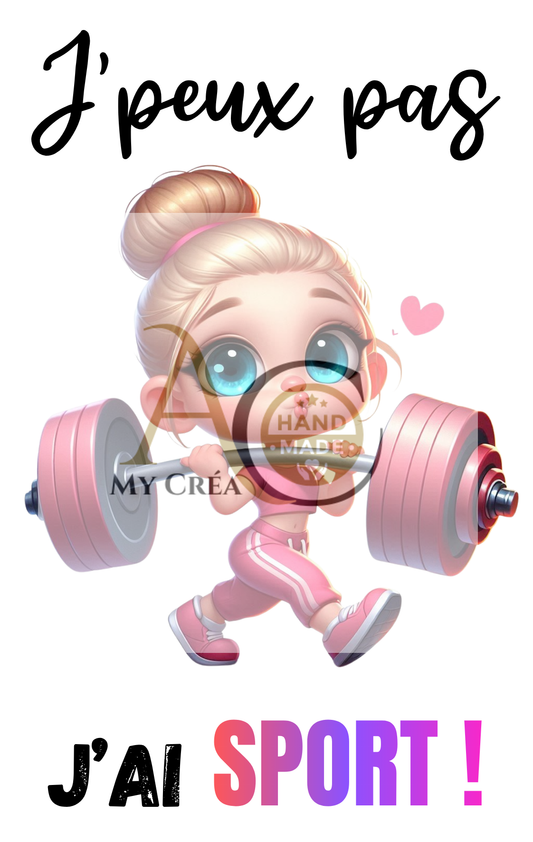 Bouteille - Gourde isotherme en inox - Fitness Girl Fun (Design A&C My Créa)