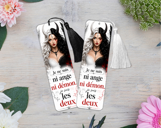 Marque-Page « Ni Ange Ni Démon… Je Suis Les Deux » – Élégance Mystique (A&C My Créa)