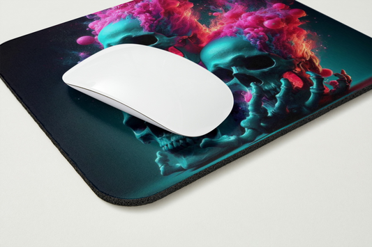 Tapis de souris - 3 crânes en fusion coloré