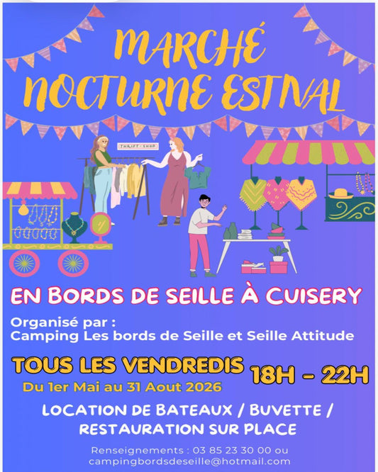Cuisery (71) - Tous les vendredis jusqu'à Août -Marché nocturne estival