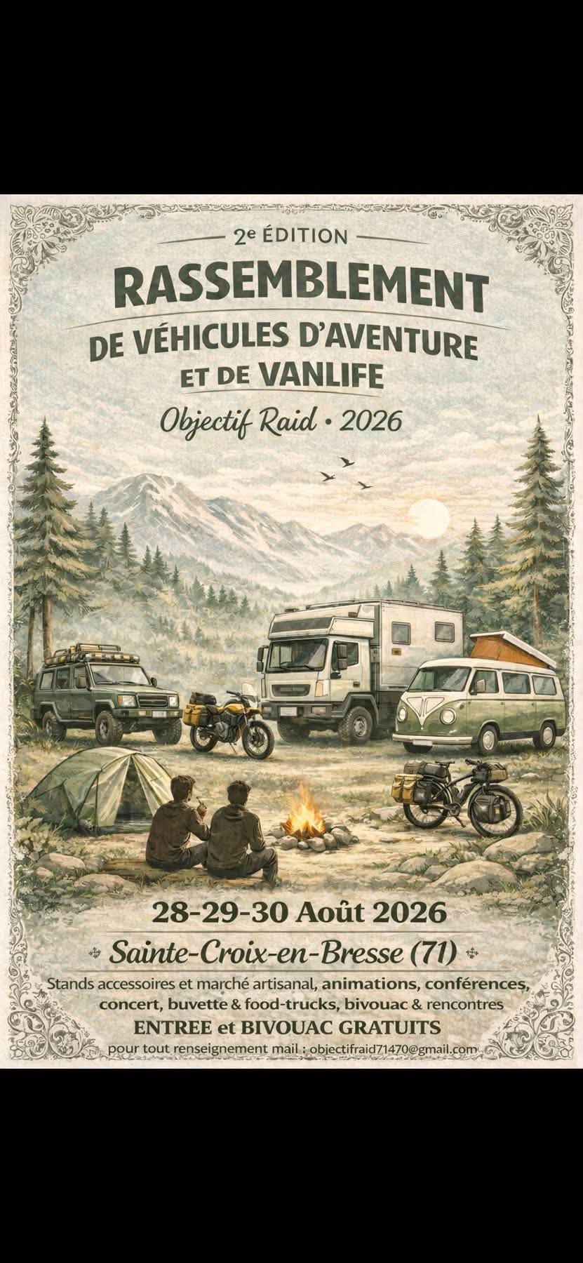 Sainte-Croix-en-Bresse (71) - Rassemblement des véhicules d'aventure et de vanlife en Bresse - Du 28 au 30 Août 2026