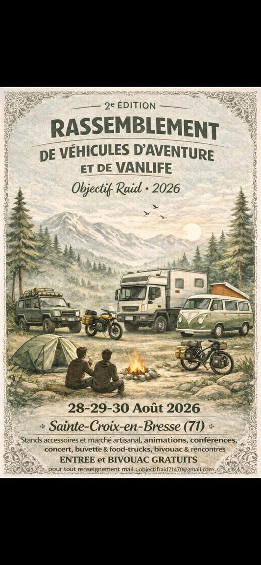 Sainte-Croix-en-Bresse (71) - Rassemblement des véhicules d'aventure et de vanlife en Bresse - Du 28 au 30 Août 2026