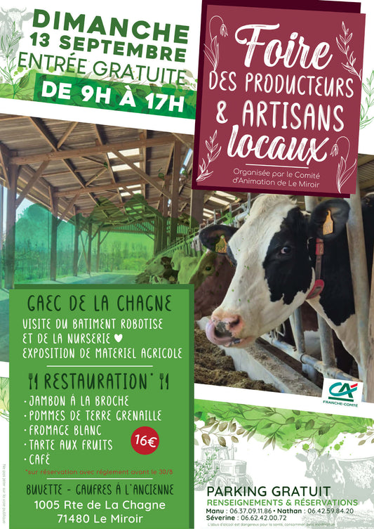 Le Miroir (71) - Dimanche 13 septembre 2026 - Foire des producteurs et artisans locaux