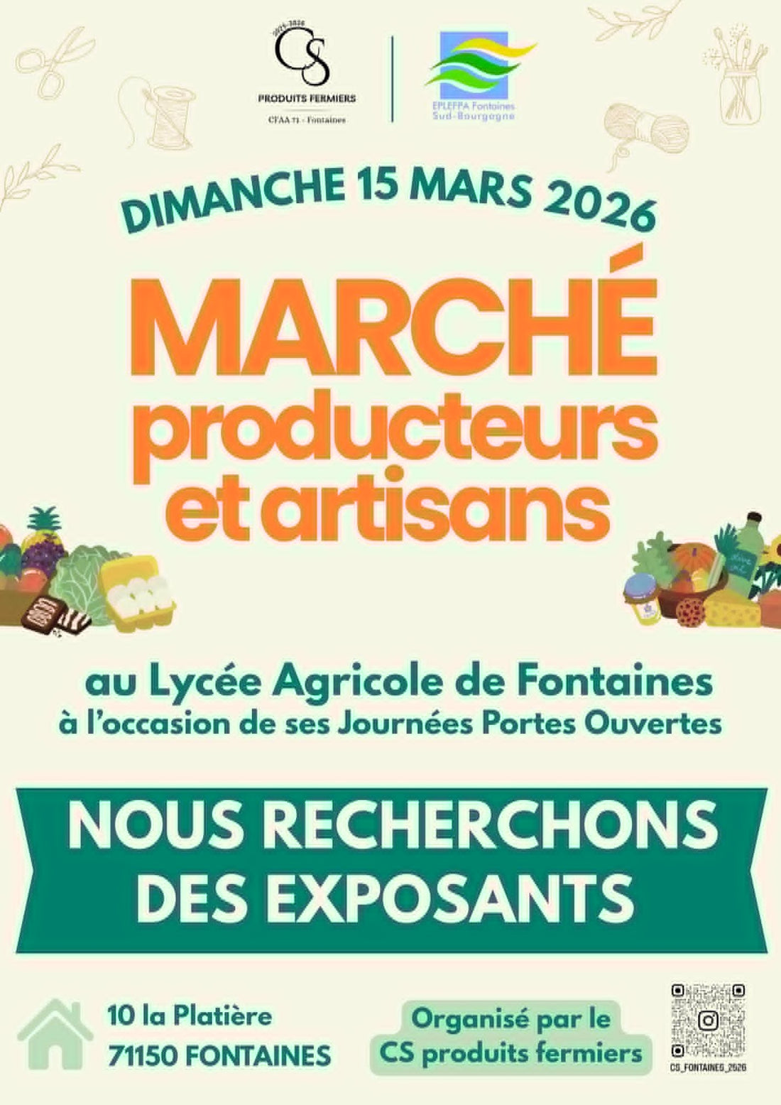 Fontaines (71) - Dimanche 15 mars 2026 - Marché producteurs et artisans avec A&C My Créa
