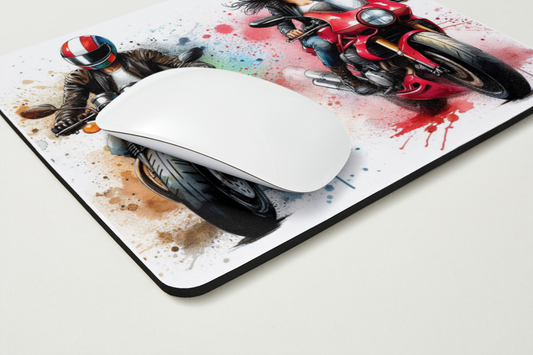 🎨 Tapis de souris – Couple de Motards – Liberté & Couleurs Pop