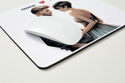 🎨 Tapis de souris – Couple Amoureux – Personnalisé avec vos Prénoms