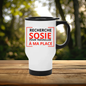 Mug thermos - isotherme Aluminium 450 ml - "Recherche sosie pour travailler à ma place"