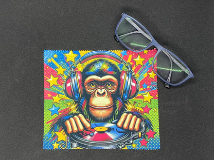 Lingette microfibre pour écran et lunette "Singe DJ"