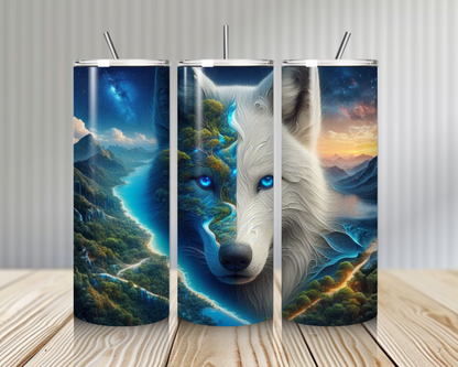 Gourde Tumbler isotherme - Loup mystique