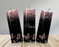 Gourde Tumbler isotherme - Papillons Rose & Noir Pailletés