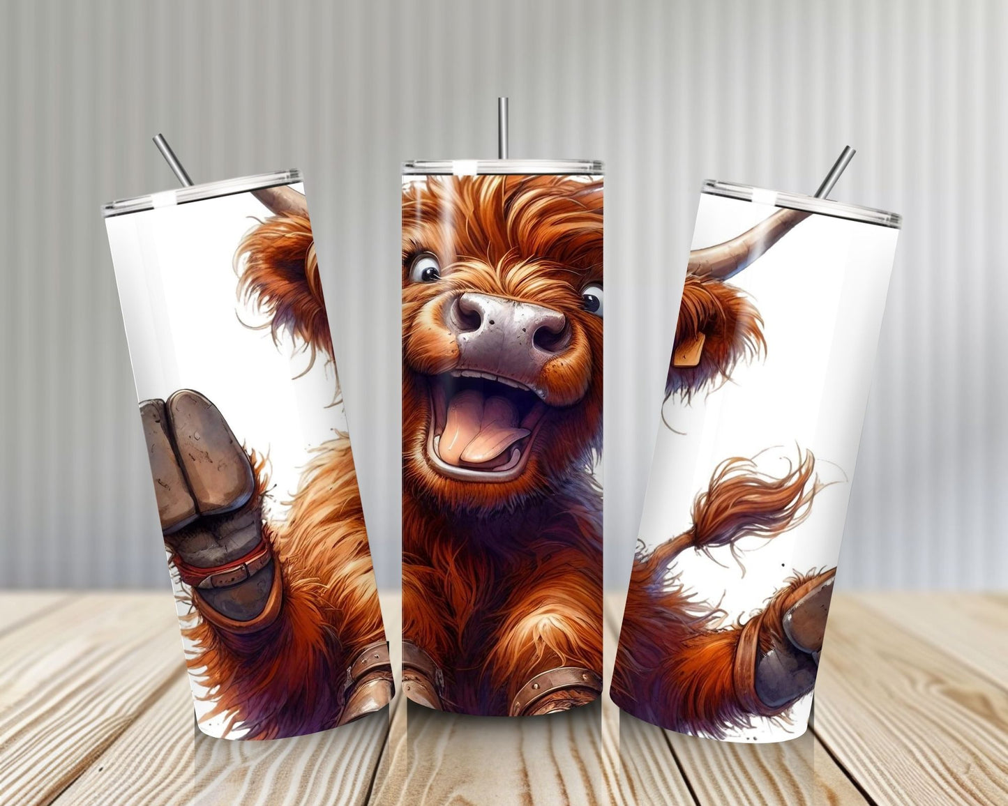 Gourde Tumbler isotherme - Vache Highland rigolote