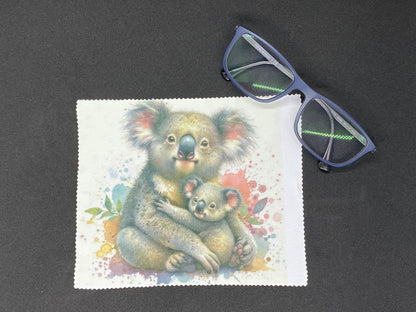 Lingette microfibre pour écran et lunette "Koala et son petit"