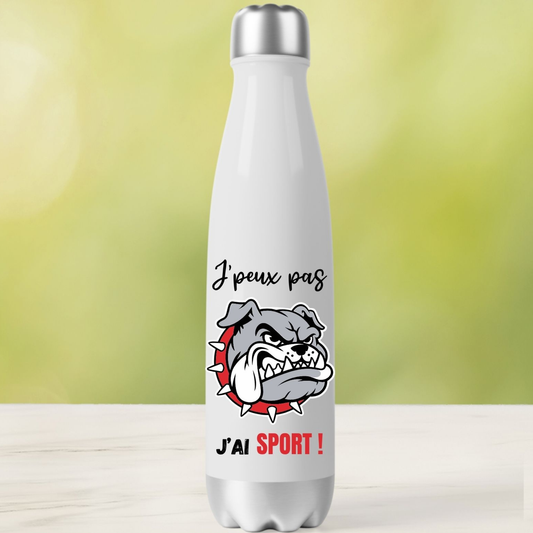 Bouteille - Gourde isotherme en inox -  Bulldog Sport (Design A&C My Créa)