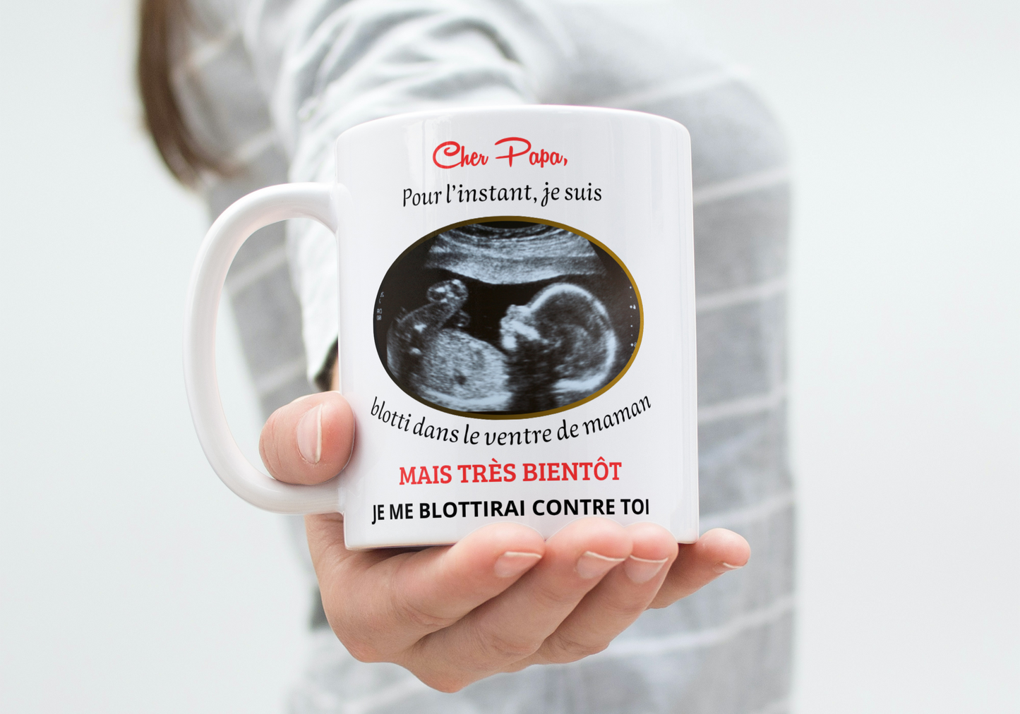 Mug Annonce Grossesse Personnalisable – Échographie Cadeau Surprise (A&C My Créa)