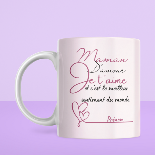 Mug Fête des Mères Personnalisé – Maman d’Amour avec Prénom (A&C My Créa)