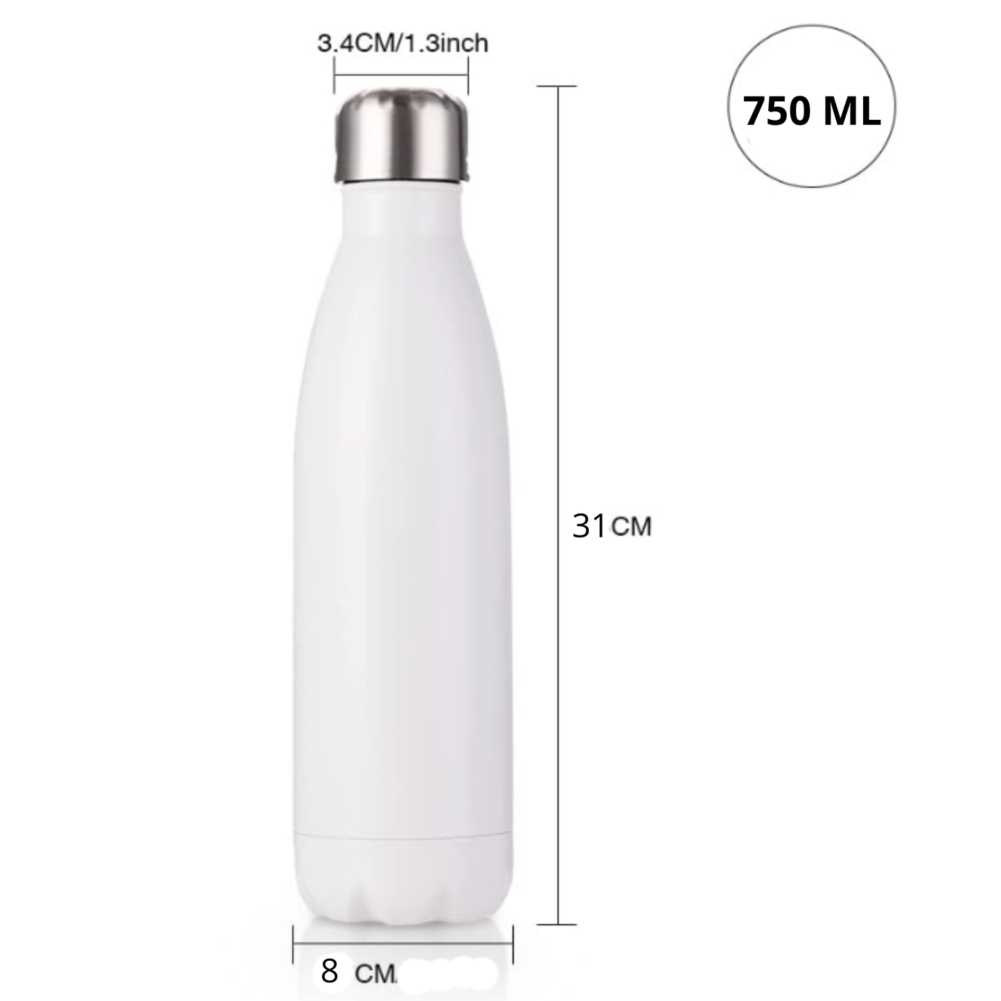 Bouteille - Gourde isotherme en inox 750 ml - Petite Rebelle (Design A&C My Créa)