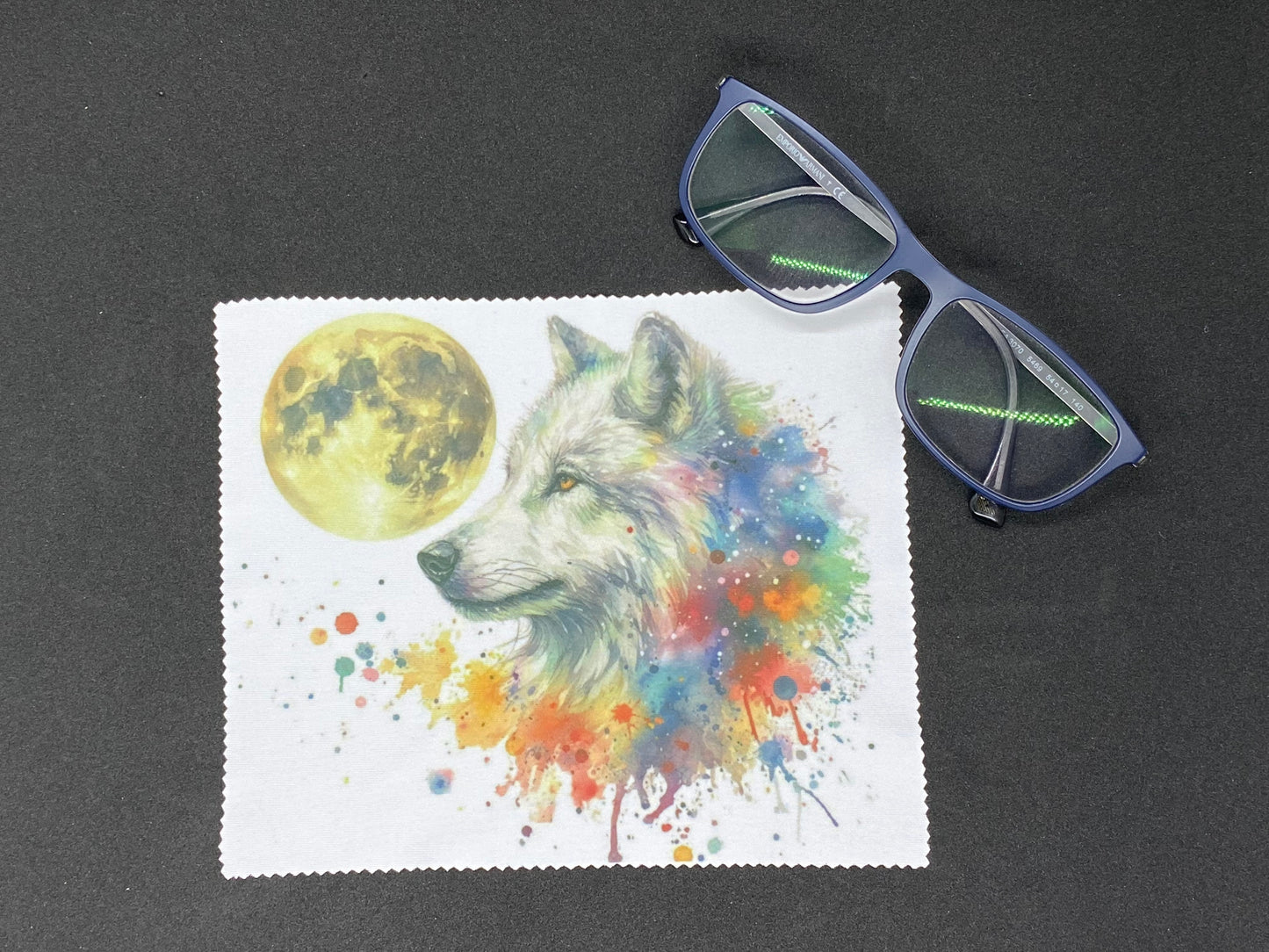 Lingette microfibre pour écran et lunette "Loup et Lune"