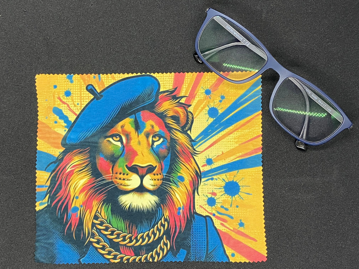 Lingette microfibre pour écran et lunette "Lion Pop Art"
