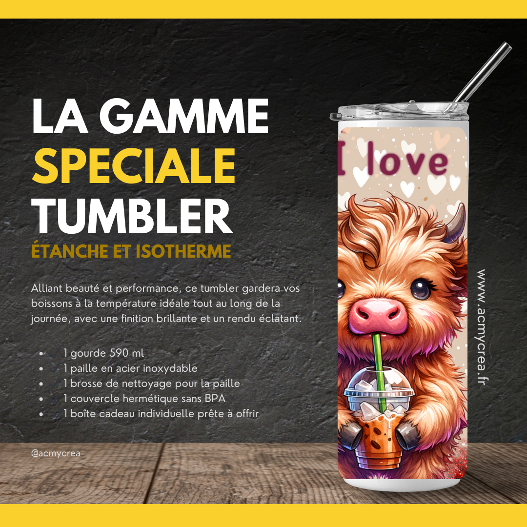 Gourde Tumbler isotherme - “I Love You”