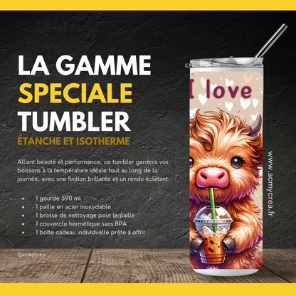Gourde Tumbler isotherme - “I Love You”