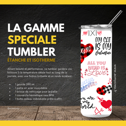 Gourde Tumbler isotherme - "My Valentine, My Love"