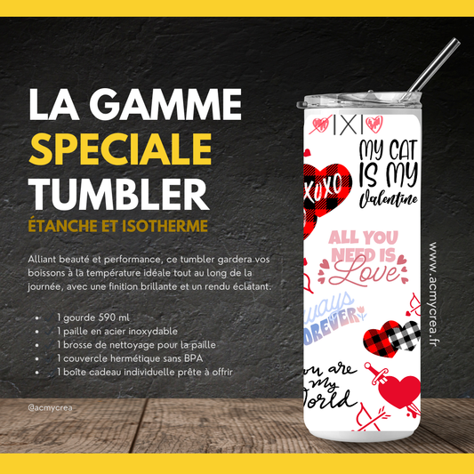 Gourde Tumbler isotherme - "My Valentine, My Love"