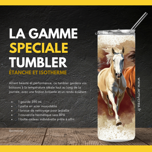 Gourde Tumbler isotherme - Chevaux Sauvages