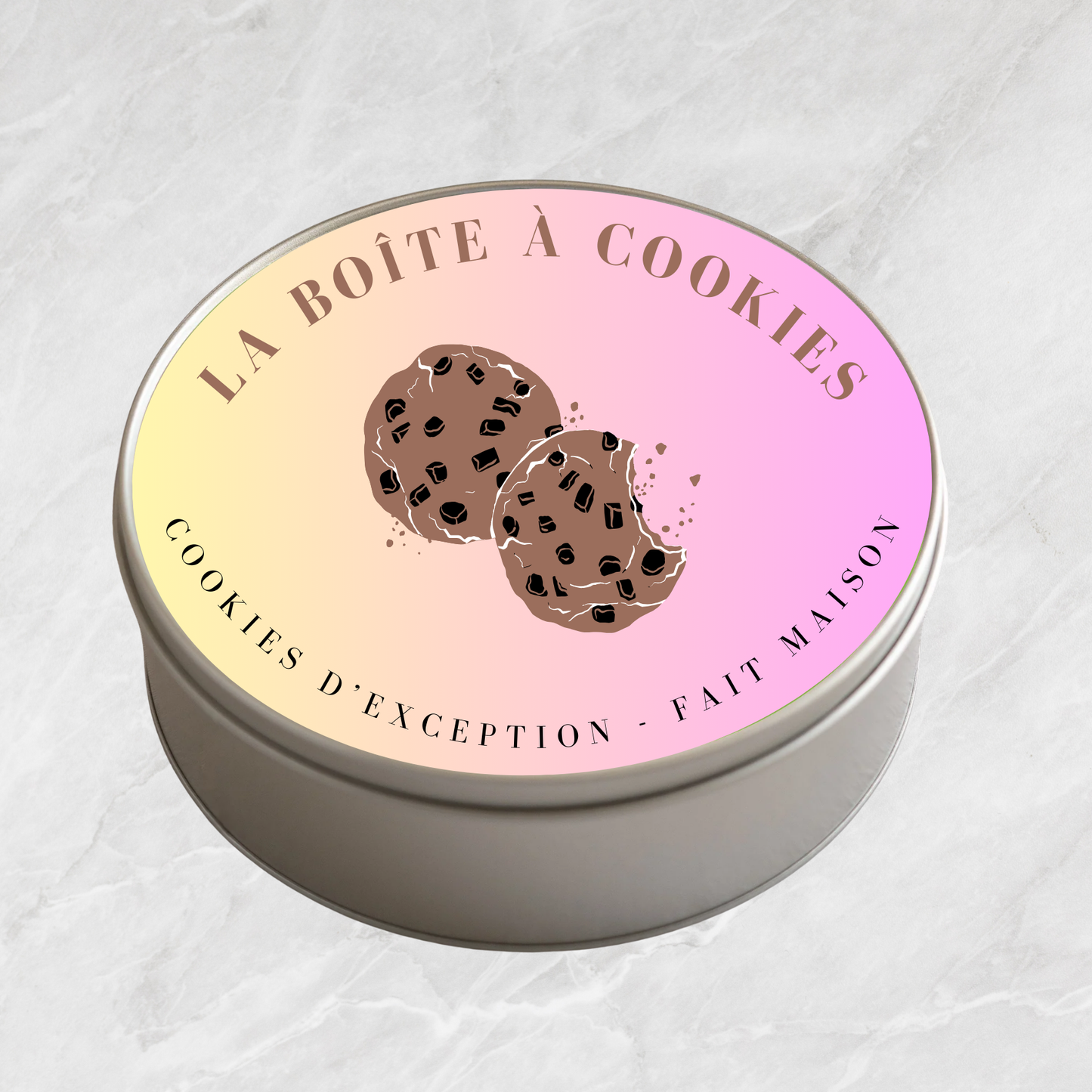 Boîte à biscuits ronde en métal - La Boîte à Cookies