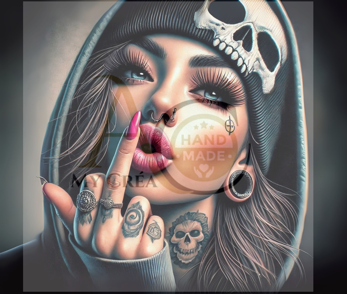 Tumbler Dark Girl Tattoo – Attitude Rebelle - Blonde ou Brune (A&C My Créa)