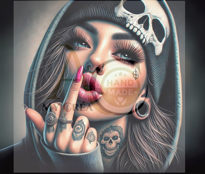 Tumbler Dark Girl Tattoo – Attitude Rebelle - Blonde ou Brune (A&C My Créa)