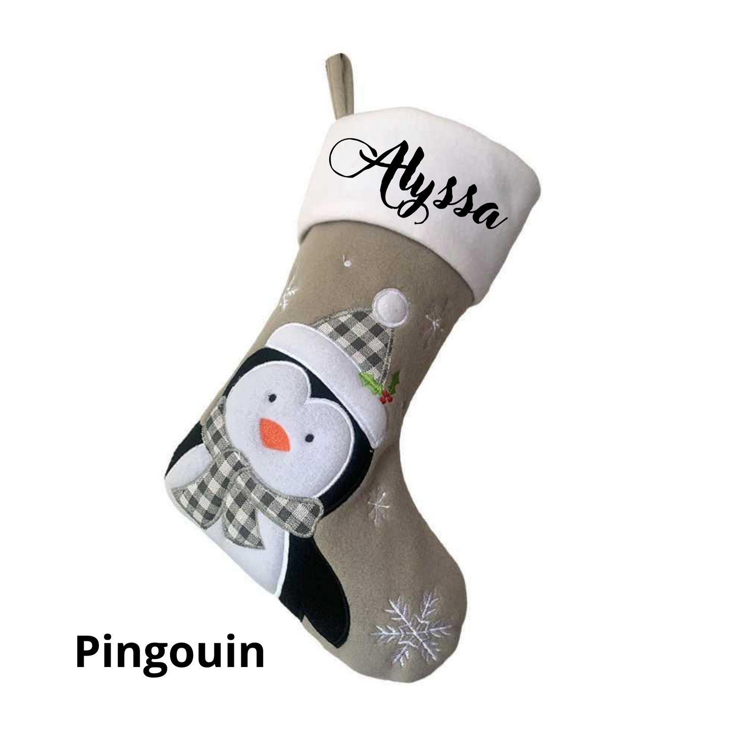 Personalized Christmas stocking with first name (6 models to choose from)