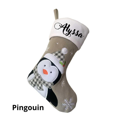 Personalized Christmas stocking with first name (6 models to choose from)
