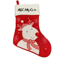Chaussette de Noël Rouge avec Renne Blanc – Personnalisable avec prénom